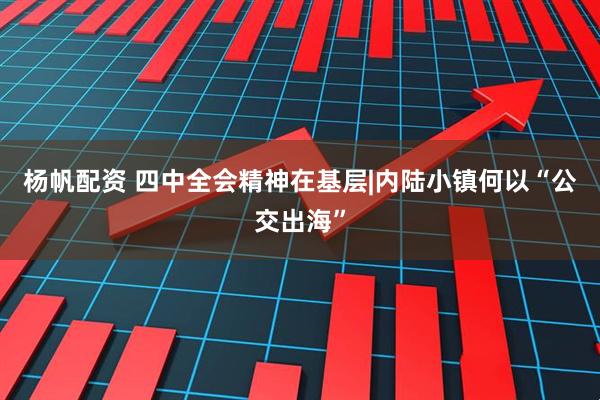 杨帆配资 四中全会精神在基层|内陆小镇何以“公交出海”